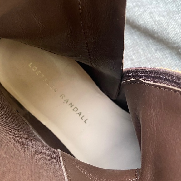 Loeffler Randall Size 6 Brown Leather Sole Slim Chelsea Zip Ankle Boots - Picture 9 of 17